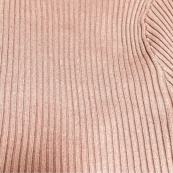 Abercrombie & Fitch LuxeLoft Slim Wrap RIBBED Sweater TAN Brown Size LARGE NWT - Picture 9 of 11